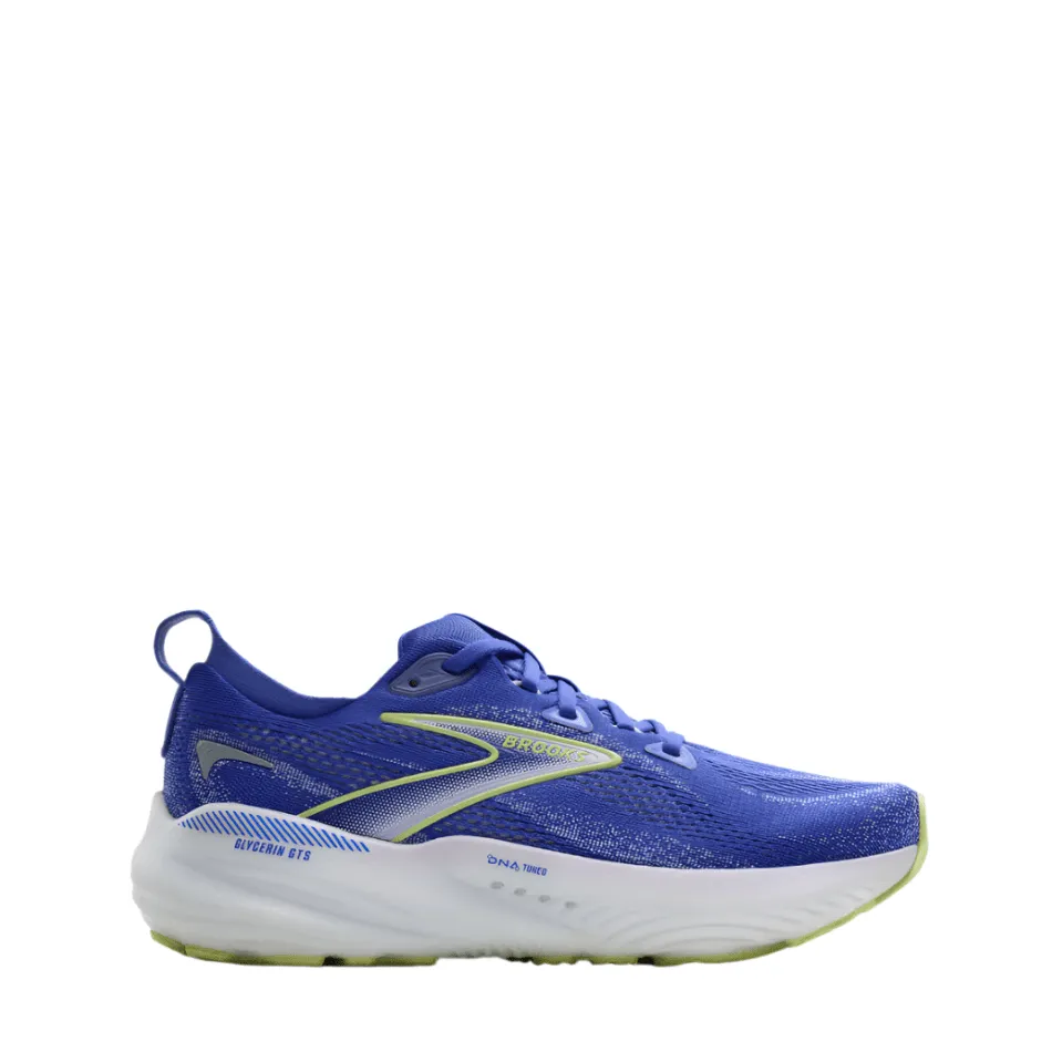 Foot Health Canvas Brooks Women's Glycerin GTS 22 Running Shoes in Amparo Blue/Hyper Iris/Yellow SS25