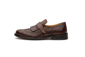 Brown Full Grain Leather Kiltie Monkstrap