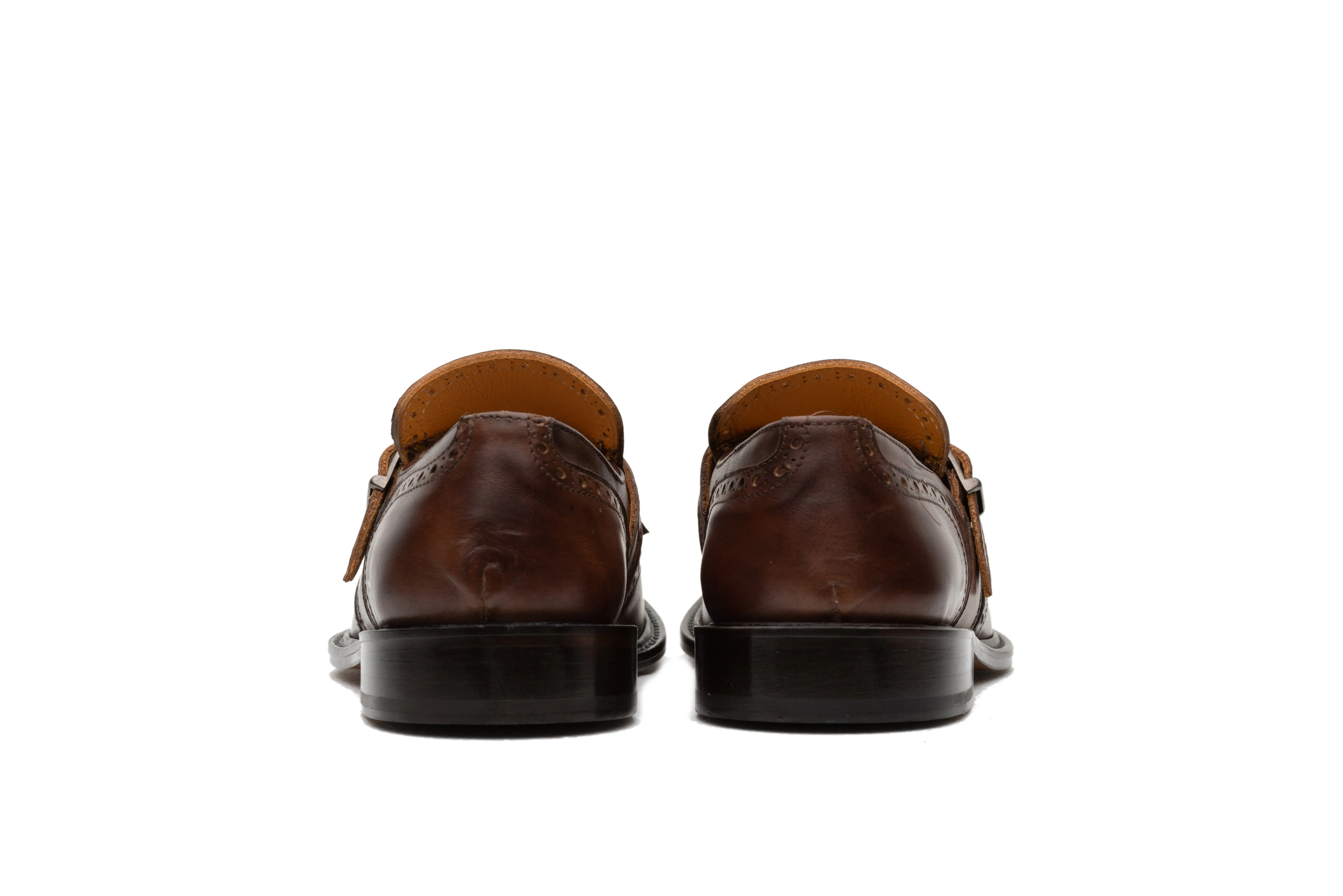 Brown Full Grain Leather Kiltie Monkstrap