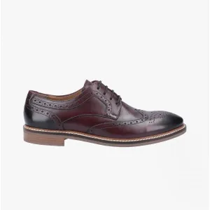 BRYSON Mens Leather Oxford Shoes Red