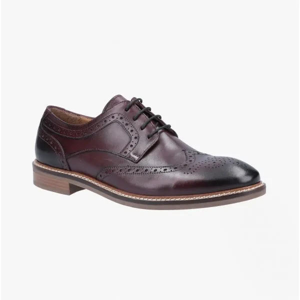 BRYSON Mens Leather Oxford Shoes Red