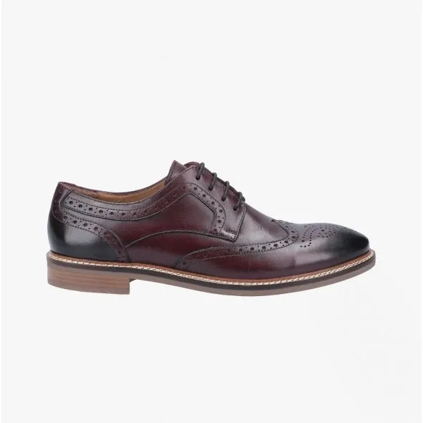 BRYSON Mens Leather Oxford Shoes Red
