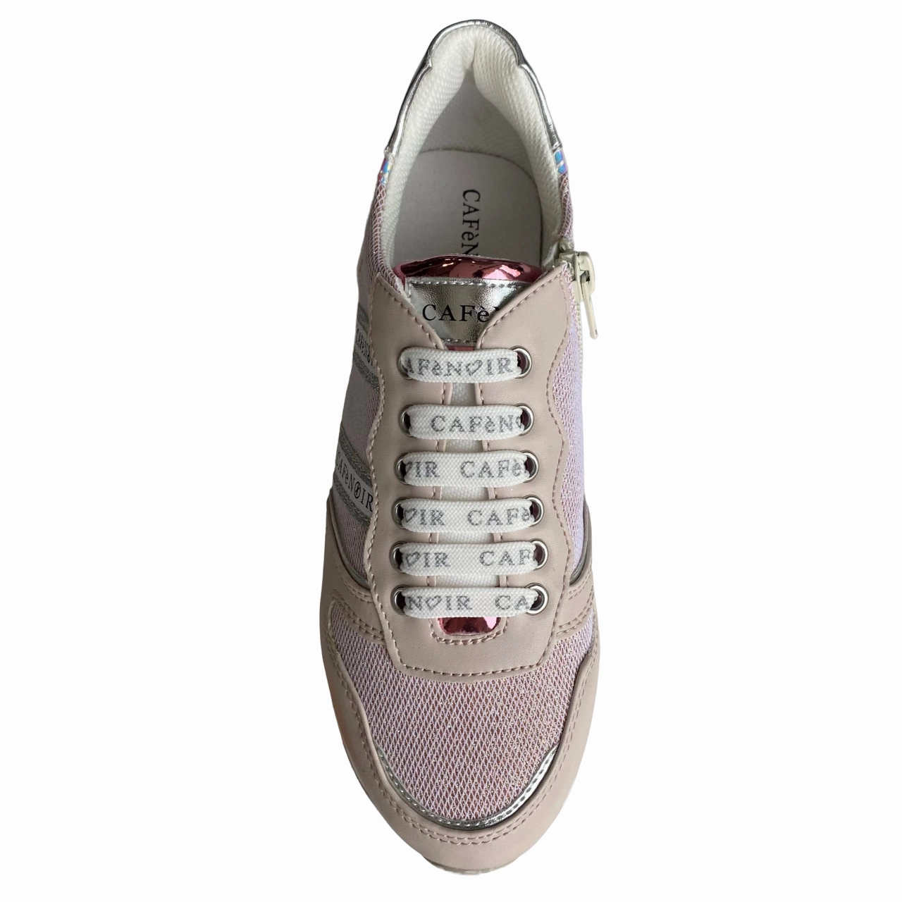 Caf??Noir sneakers con zeppa da ragazza con laccio e cerniera laterale C-2032 pink crossover use