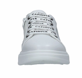 Performance-enhancing Caf??Noir sneakers da ragazza con laccio e zip laterale C-2020 white