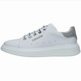 Caf??Noir sneakers da ragazza con laccio e zip laterale C-2020 white Expandable
