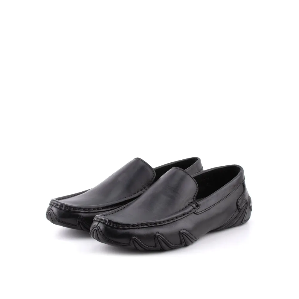 camel active Leather Classy Smart Slip On Shoes Men Black REMIZ 872403-AM1SV-1 BLACK