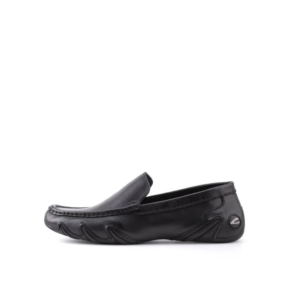 camel active Leather Classy Smart Slip On Shoes Men Black REMIZ 872403-AM1SV-1 BLACK