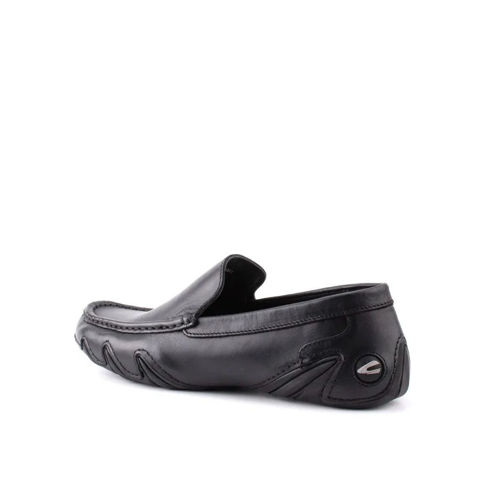 camel active Leather Classy Smart Slip On Shoes Men Black REMIZ 872403-AM1SV-1 BLACK
