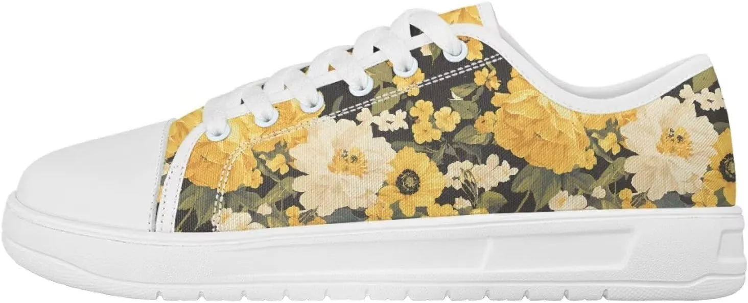 Canvas Shoes for Women Low Top Casual White Black Sneakers Womens Lace Up Fashion Comfortable Walking Shoes