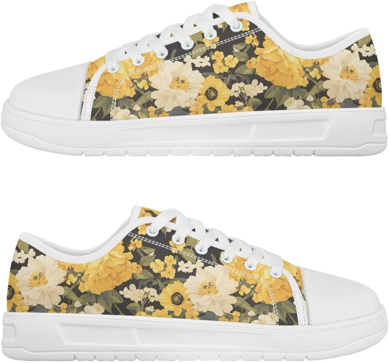 Canvas Shoes for Women Low Top Casual White Black Sneakers Womens Lace Up Fashion Comfortable Walking Shoes