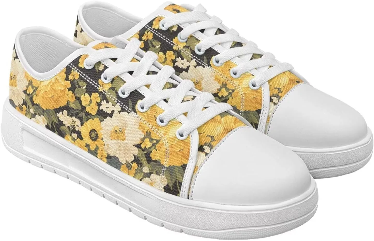 Canvas Shoes for Women Low Top Casual White Black Sneakers Womens Lace Up Fashion Comfortable Walking Shoes