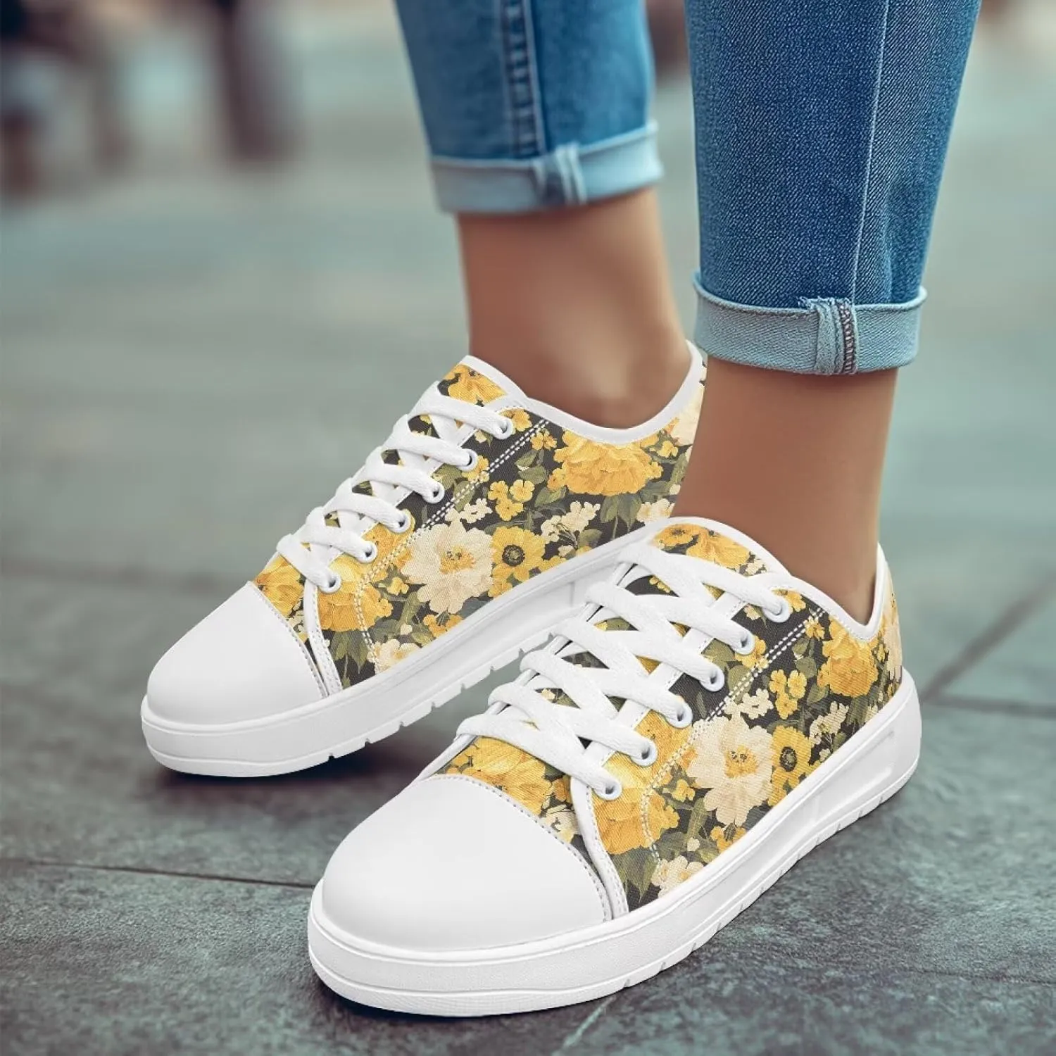 Canvas Shoes for Women Low Top Casual White Black Sneakers Womens Lace Up Fashion Comfortable Walking Shoes