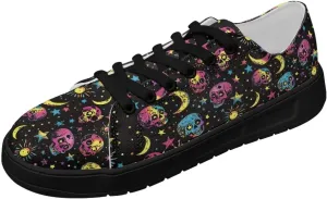 Canvas Shoes Lace-Up Low Top Sneakers Womens Fashion Casual Shoes Walking Comfortable Platform Canvas Sneakers