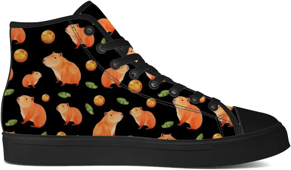 Capybara High Top Canvas Shoes for Men Women High Top Sneakers Lace Up Casual Shoes Gifts for Boyfriend Girlfriend