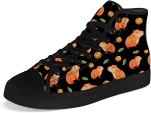 Capybara High Top Canvas Shoes for Men Women High Top Sneakers Lace Up Casual Shoes Gifts for Boyfriend Girlfriend