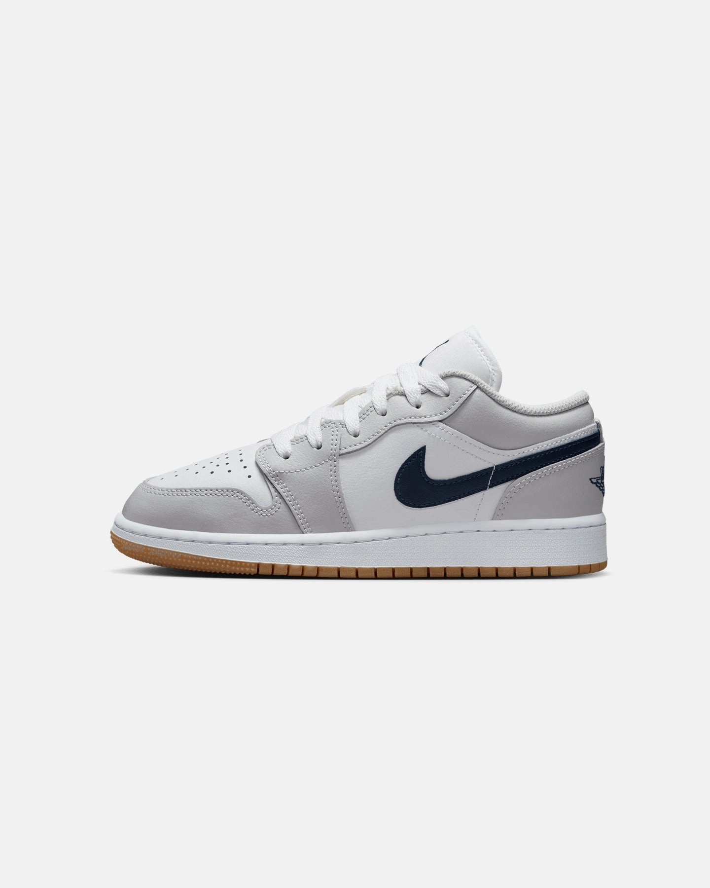 Jordan Kids' Air Jordan 1 Low (GS) White/Navy Casual Utility Snug Heel Lock