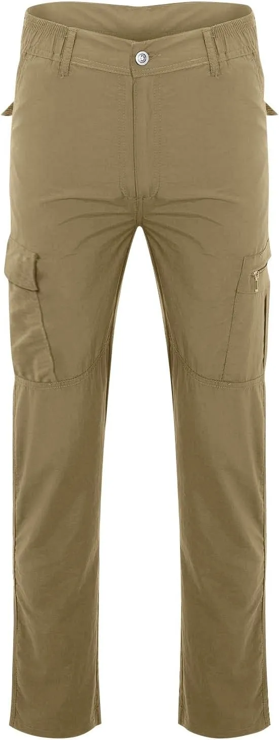 Cargo Hiking Pants Men Related Fit Waterproof Stretchy Work Lightweight Outdoor Camping Tactical Pants with Pockets