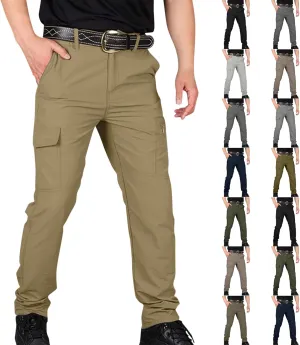 Cargo Hiking Pants Men Related Fit Waterproof Stretchy Work Lightweight Outdoor Camping Tactical Pants with Pockets