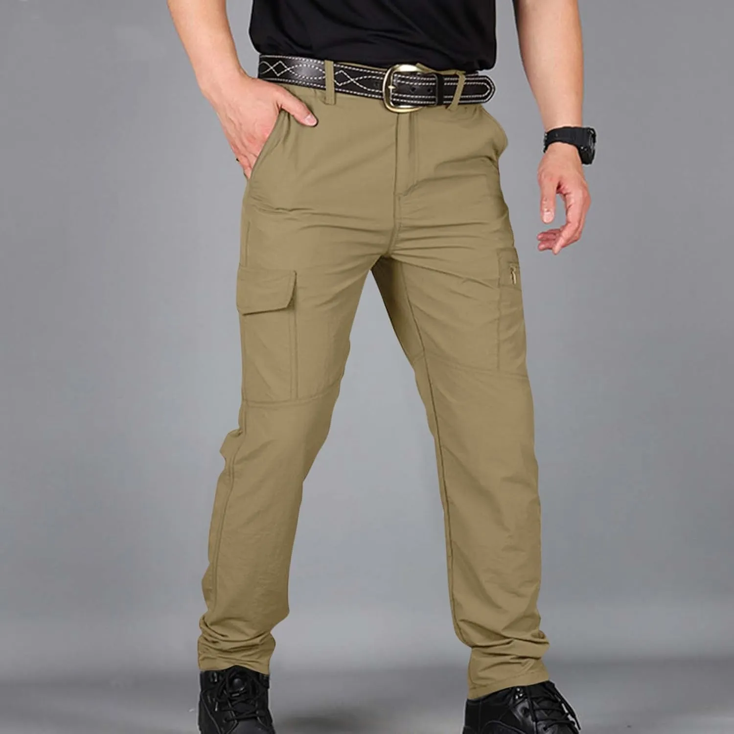 Cargo Hiking Pants Men Related Fit Waterproof Stretchy Work Lightweight Outdoor Camping Tactical Pants with Pockets