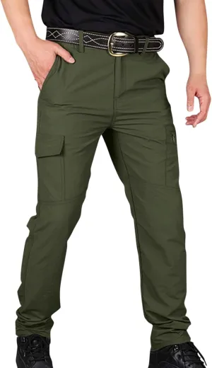 Cargo Hiking Pants Men Related Fit Waterproof Stretchy Work Lightweight Outdoor Camping Tactical Pants with Pockets