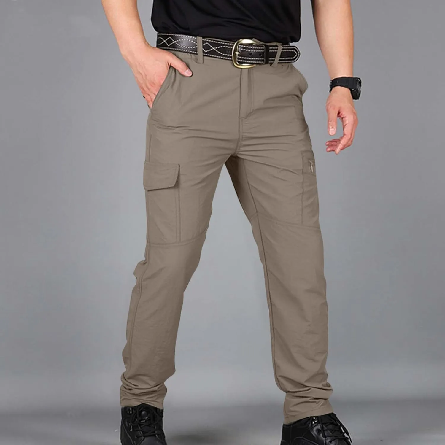 Cargo Hiking Pants Men Related Fit Waterproof Stretchy Work Lightweight Outdoor Camping Tactical Pants with Pockets