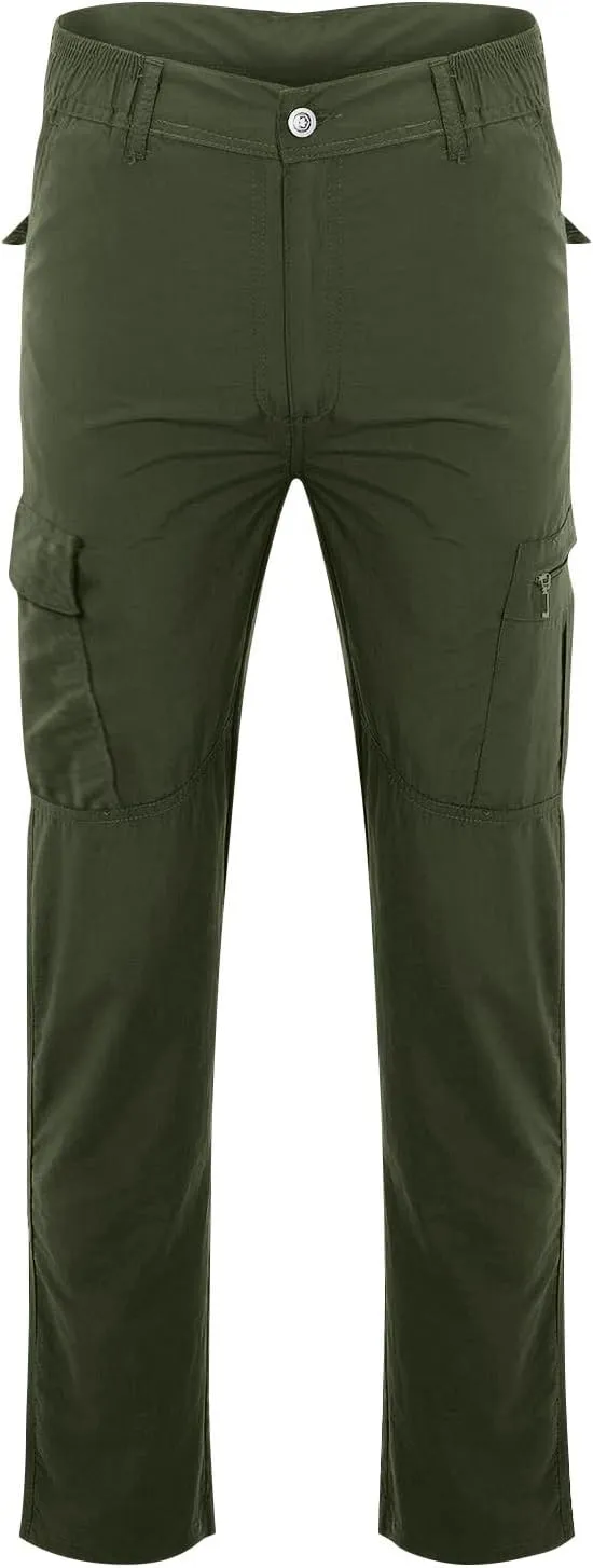 Cargo Hiking Pants Men Related Fit Waterproof Stretchy Work Lightweight Outdoor Camping Tactical Pants with Pockets