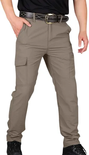 Cargo Hiking Pants Men Related Fit Waterproof Stretchy Work Lightweight Outdoor Camping Tactical Pants with Pockets
