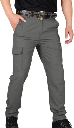 Cargo Hiking Pants Men Related Fit Waterproof Stretchy Work Lightweight Outdoor Camping Tactical Pants with Pockets
