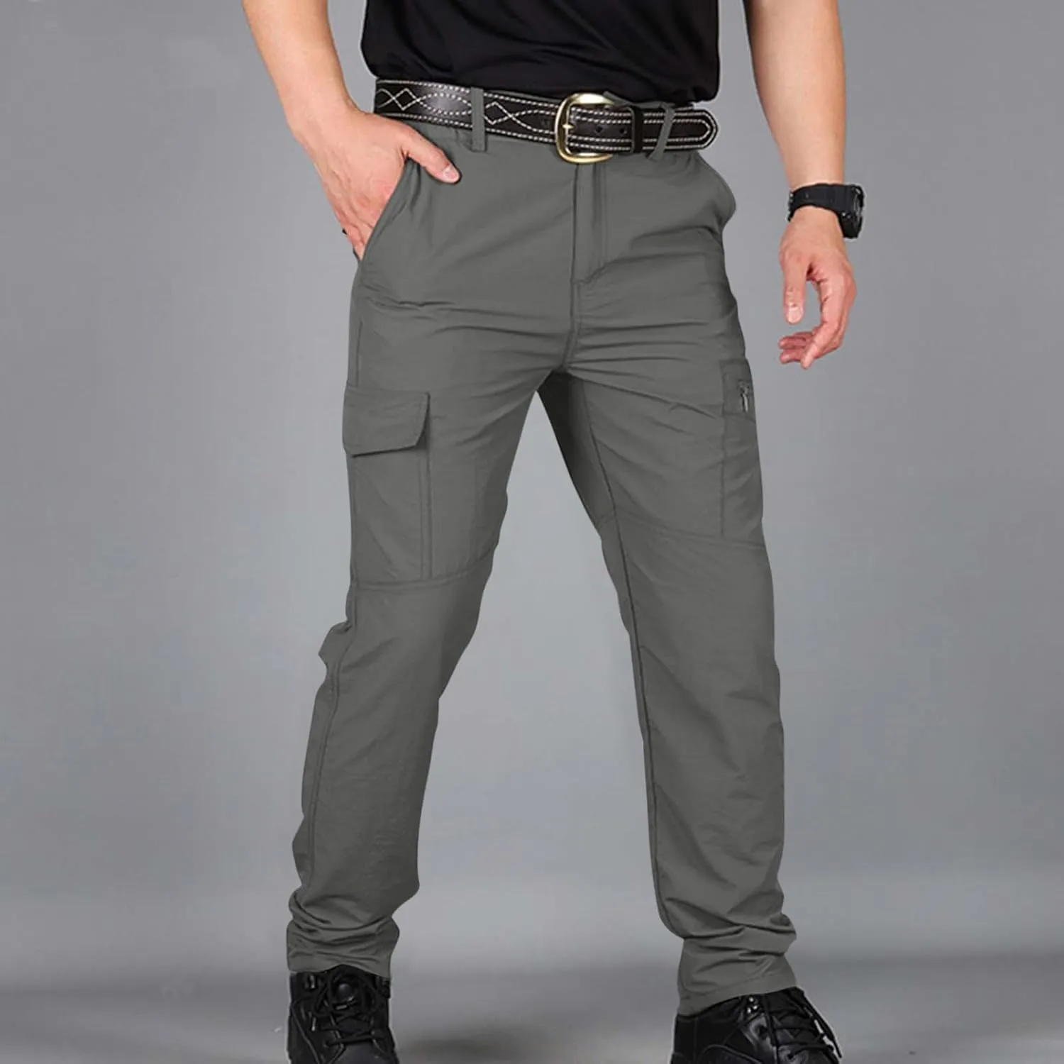 Cargo Hiking Pants Men Related Fit Waterproof Stretchy Work Lightweight Outdoor Camping Tactical Pants with Pockets