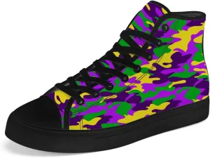 Carnival High Top Canvas Shoes Purple Green Yellow High Top Sneakers Lace Up Casual Shoes Gifts for Women Men