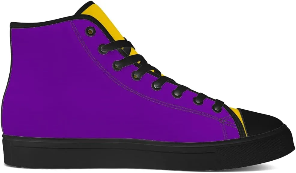 Carnival High Top Canvas Shoes Purple Green Yellow High Top Sneakers Lace Up Casual Shoes Gifts for Women Men