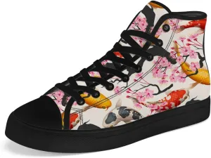 Carp High Top Canvas Shoes Mens Womens Fish High Top Sneakers Lace Up Casual Shoes Gifts for Men Women