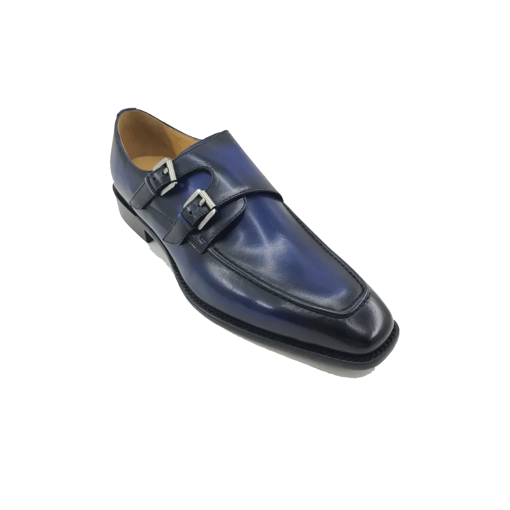 Carrucci Cognac Double Monk Straps Leather Shoe KS509-05