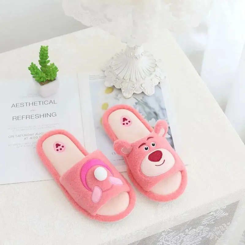 Cartoon Print Open Slippers