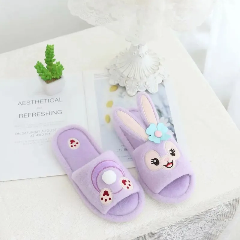 Cartoon Print Open Slippers