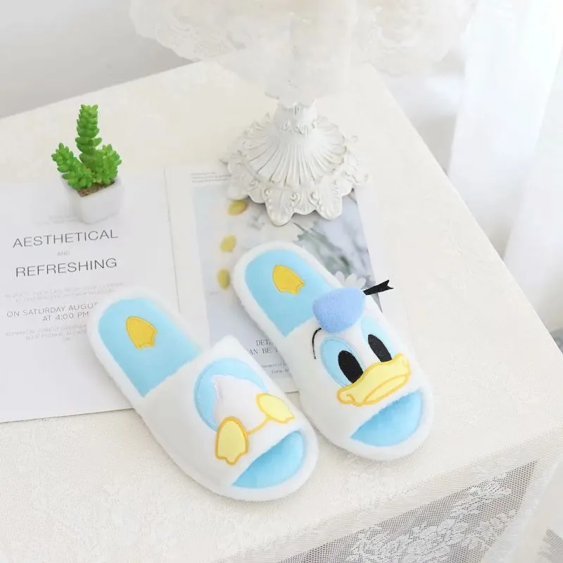 Cartoon Print Open Slippers