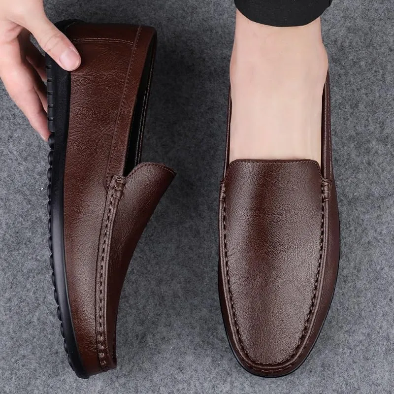 Casual Loafers for Men Suede Vamp Business Solid Color Anti-Slip Non Slip Resistant Casual Slip-on