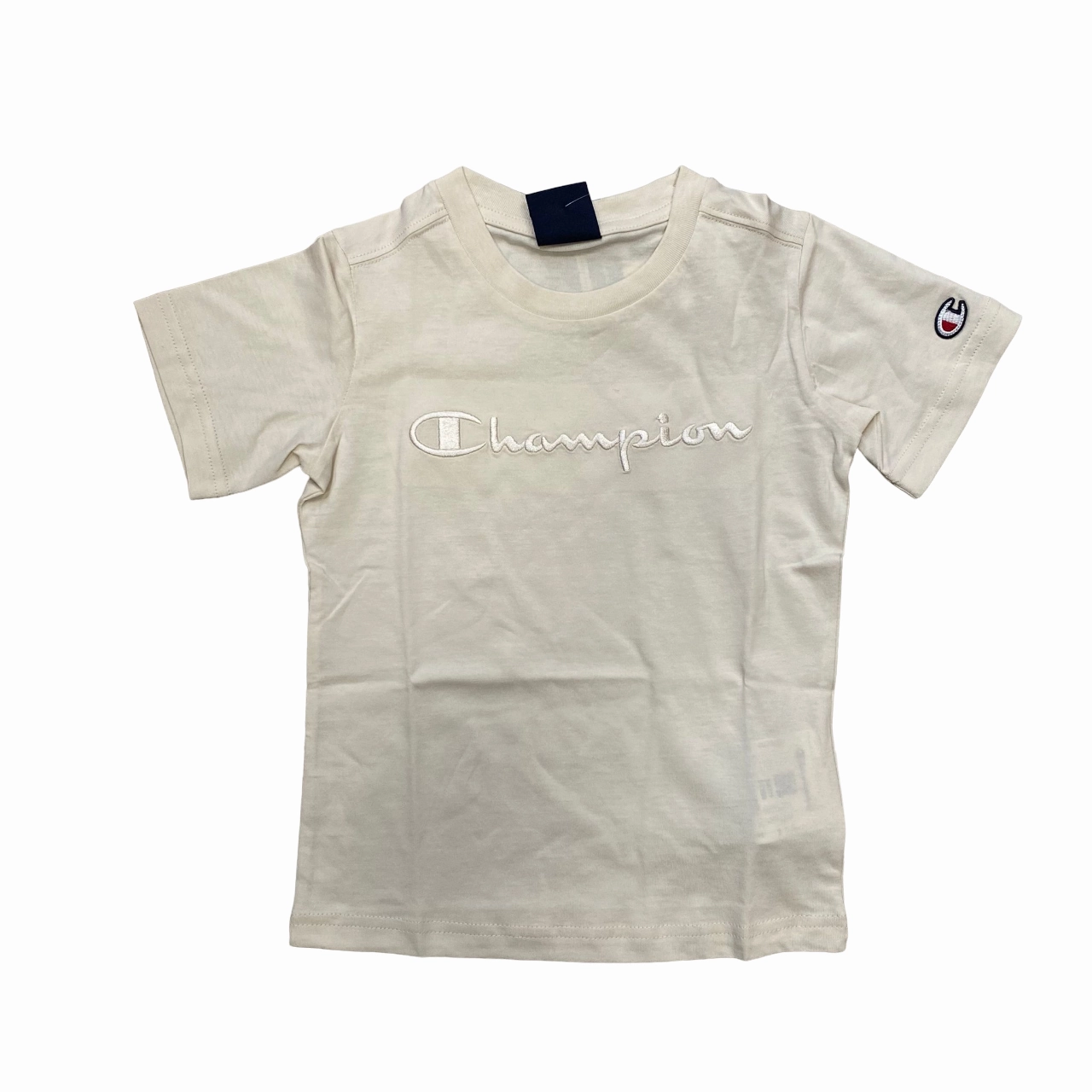 Champion maglietta manica corta in cotone da ragazzo 306777 YS137 beige Comfy and Versatile Zero Waste Production