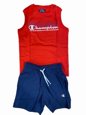 Champion completino da ragazzo Legacy Graphic Canotta   Bermuda 306314 RS046 HRR red-navy international users surveillance