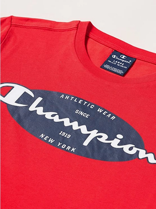 Champion completino da ragazzo Legacy Graphic T-shirt   Bermuda 306314 RS046 HRR red-navy Everyday Fit Chic Outfit
