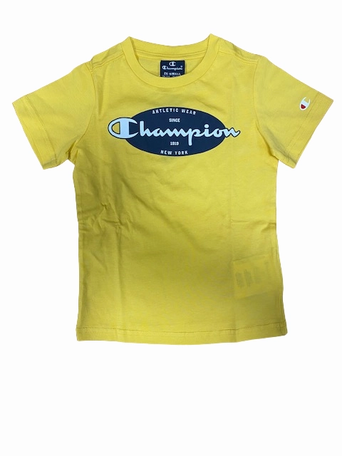 Champion completino da ragazzo Legacy Graphic T-shirt + Bermuda 306314 YS043 MIY giallo-blu Gym clothing Classic Smart