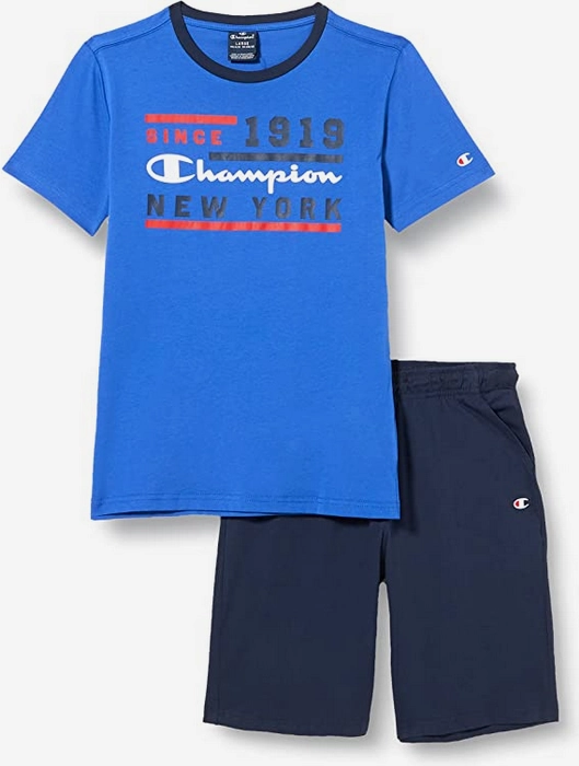 Oversized Cut Champion completino da ragazzo Legacy Graphic T-shirt + Bermuda 306315 BS071 ETR bluette-navy