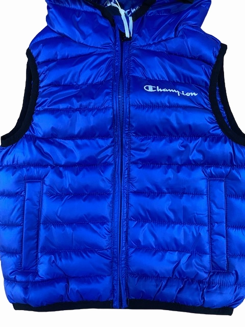Reinforced Shoulder Panels Wind Layer Champion Gilet con cappuccio Unisex da ragazzi Legacy Outdoor Light Small Logo 306486 BS071 ETR bluette