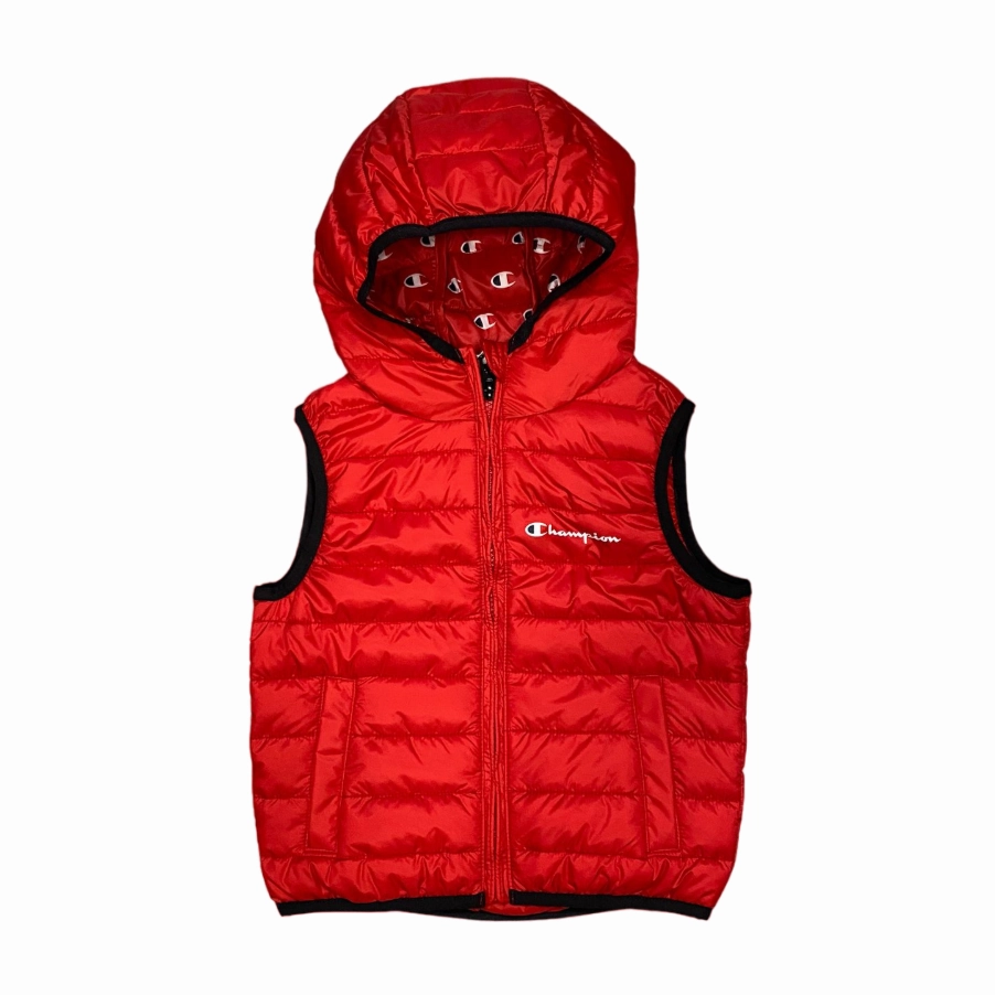 Champion giubbino smanicato con cappuccio da bambino 306774 rosso Dresser
