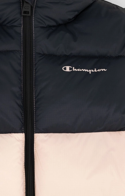 Champion Piumino con cappuccio da ragazza 404518 PS075 SFP/NBK pink-black Fast Living