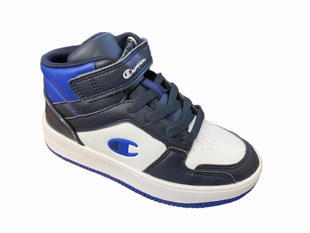 modern - brand shoes Champion Scarpa alta da bambino con laccio e strappo Rebound 2.0 Mid S32413 BS501 PS navy-white-royal