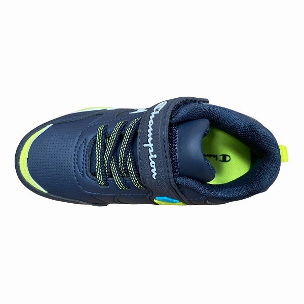 anti - blister shoes Reinforced Stitching Champion scarpa da bambino con strappo e luci Wave S32129-CHA-BS501 NNY blu