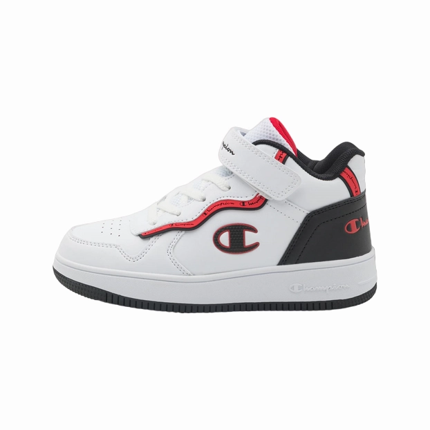 speed - training Champion scarpa sneakers alta da bambino Rebound Alter Mid S32724 WW012 bianco-nero-rosso