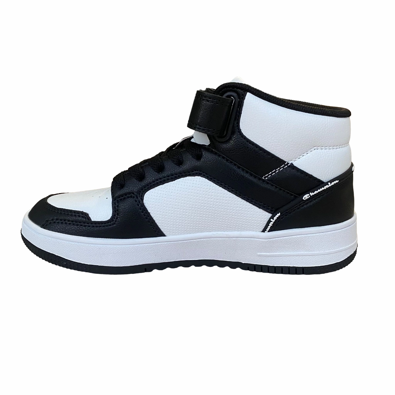 summer - suitable Champion scarpa sneakers da ragazzo con laccio e velcro S32413-WW019 bianco-nero