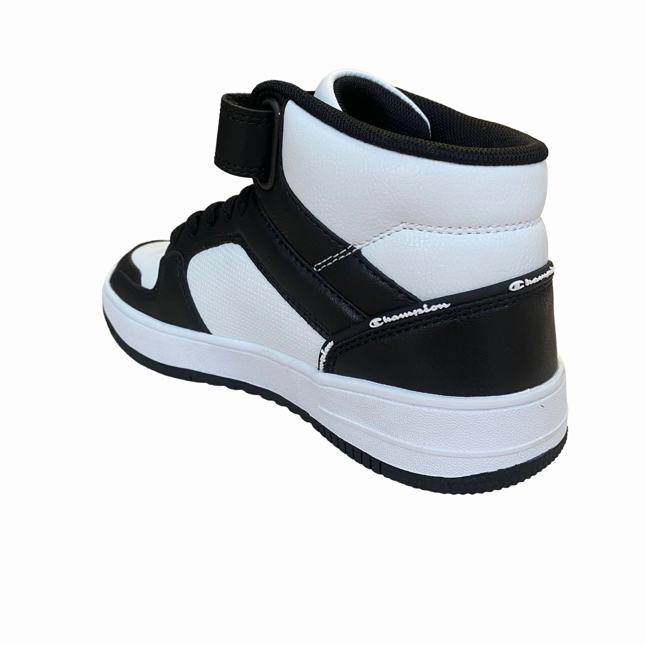 Hybrid Cushion System Every Step Champion scarpa sneakers da ragazzo con laccio e velcro S32413-WW019 bianco-nero